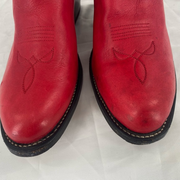 Stewart hand made leather boots, size 8B, Red 1977 vintage - Picture 10 of 13